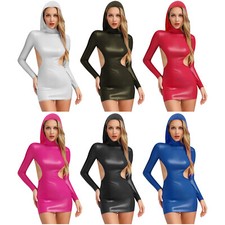 Frauen Kleid Fitting Dessous Damen Kostüm Slim Fit Clubwear Offener Rücken Eng