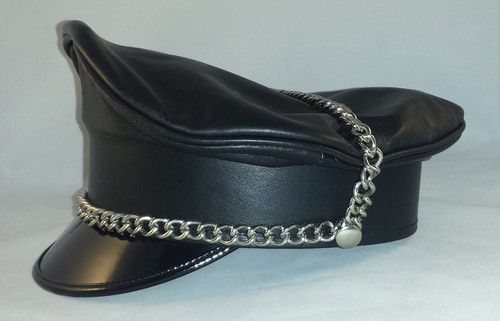 0058 leder schirmmütze mit - leder,