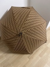 Fendi Nylon Faltregenschirm In Braun Vintage Zucca Muster Unisex