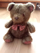 Plüschtier Kuscheltier brauner Teddybär Bär mit Schleife ca. 23 cm hoch