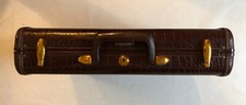 [Rarität] Vintage Samsonite Hard-shell Briefcase Faux Brown Alligator Embossed