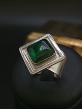 Ring Größe 57 verstellbar / 925 Sterling Silber elegant zeitlos grüner Stein