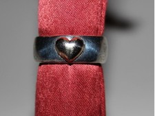 Pandora BICOLOR-RING MIT GOLDENEM HERZ, Gr. 54/55 *OLDIE, RAR, EINGESTELLT*