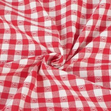 Karo Stoff Herzen Rot 1x1 cm