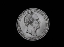 Sachsen 1/3 Taler 1854 Friedrich August II. Auf seinen Tod Silber