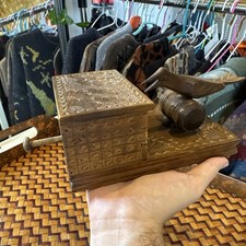 Vintage Zigarettenspender Vogel Holz Handgeschnitzt? Box Etui  Funktioniert Top