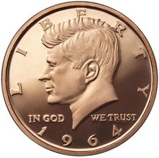 1 Unze (AVDP) .999 feinstes Kupfer mit dem Motiv "Kennedy 1964"