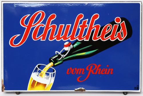 Emaille schild schultheis - emaille,