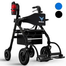 2 in 1 Rollator Rollstuhl (B-WARE) Faltbar Leicht mit Sitz Gehhilfe für Senioren