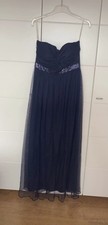 Langes blaues Abendkleid mit Jäckchen Gr.38