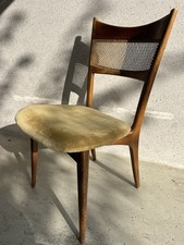 2x Vintage Stühle Mid-Century Holz Geflecht