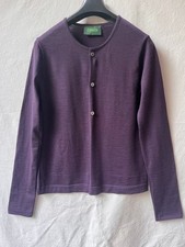 OMEN THOMAS I PUNKT Cardigan Strickjacke Feinstrick Schurwolle Violett Aubergine