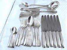 6 Personen Besteck Christofle Rubans versilbert, 33 Teile