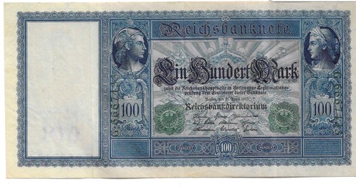 Reichsbanknote 100 mark - reichsbanknote, 1910