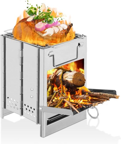 Faltbarer edelstahl holzofen - edelstahl,