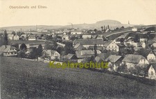 s/w AK Oberoderwitz - Oberdorf; Bahnlinie nach Eibau, Zug verdeckt, um 1910