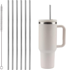 6 Stk Ersatz Edelstahl Strohhalme, Metall Strohhalm Für Stanley Cup, Trinkhalme 