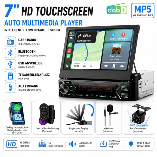 Autoradio din flip - 7",