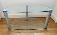 Fernsehtisch Lowboard Hifi-Regal Sideboard aus Glas und Metall