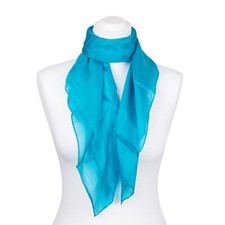 Seidentuch Halstuch Tuch blau türkis Seide 90x90cm