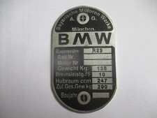 Schild Typenschild für BMW R23 R 23 passend Alu geätzt s76
