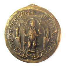 Bronze Wandrelief / Plakette Stadtsiegel Dorsten 1251 Reproduktion Vintage