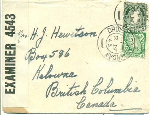 Irland 1945 zensorbrief 90 - irland,