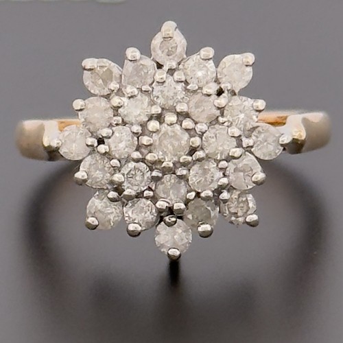 Cluster diamantring kt - 9,