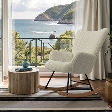 Schaukelstuhl Schaukelsessel Stillsessel Gepolsterter Relaxsessel Lesesessel