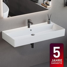 Bad-Keramik weiß Waschbecken 100cm Waschtisch Möbelwaschtisch Becken Überlauf 