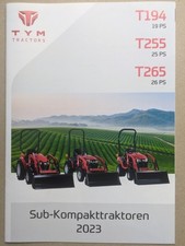 TYM T265 T255 T194 Sub Kompakt Traktoren Prospekt Bulldog Schlepper