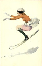 Künstler Ak Frau in kurzen