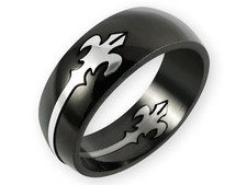 Edelstahl Puzzlering Fleur De