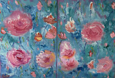 Ölbild Gemälde Blumen Flora Moderne Kunst Abstrakt Wohndekor Geschenk XXL