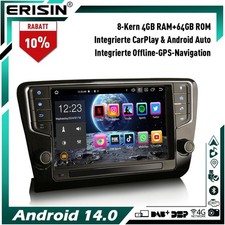 8-Kern 64GB Android 14 Autoradio GPS Navi für SKODA Octavia MK III BT 5.0 DAB+