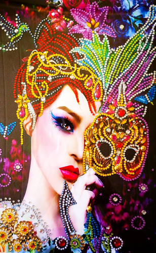 Venezianische maskenfrau deko - venezianische, maskenfrau,