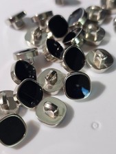 10St. Knopf mit Ösen Schwarz