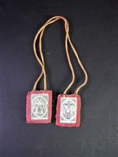 -  altes BREVERL - Stoff mit 2 Kupferstichen - Stoffkreuz Frankreich WKII