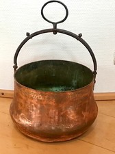 Schwerer alter Kupferkübel Kupferkessel Blumenkübel Holzaufbewahrung Holzständer