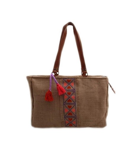 Jute umhängetasche - jute,