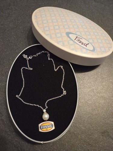 Fossil kette mit perle silber - perle,,