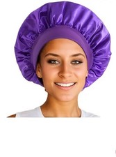 1 x Bonnet Lila Schlafmütze schlafhaube Satin  1 Stück Haube  zum schlafen  