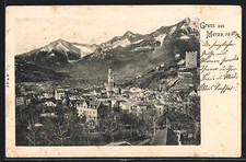 Meran, Ortsansicht mit Kirche