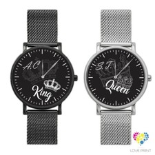 Personalisierbare Paararmbanduhren " KING AND QUEEN " mit Namen.