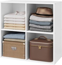 Bücherregal Würfelregal Aktenregal kleines Regal weiß Standregal 4 offene Fächer