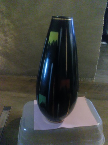Antike schwarze glasvase - antike,