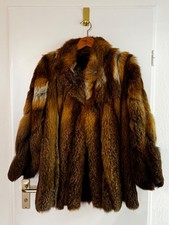 Felljacke Echtfuchs Damen Gr. 44/46 braun-beige 1970er Jahre Pelzdesign Stange