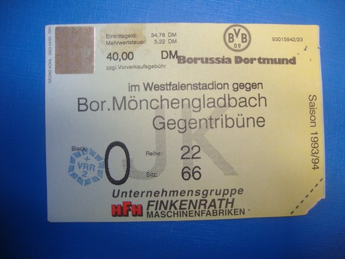 Ticket bvb dortmund - 93/94,