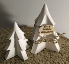 Deko Figur Tanne Tannenbaum Weiß Handmade Weihnachtsbaum Klein&Groß Holz Set