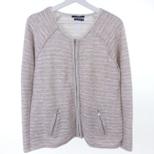 SET Jacke Jacket Strickjacke Boucle Beige Rosa Gold Glitzer Gr. DE 44